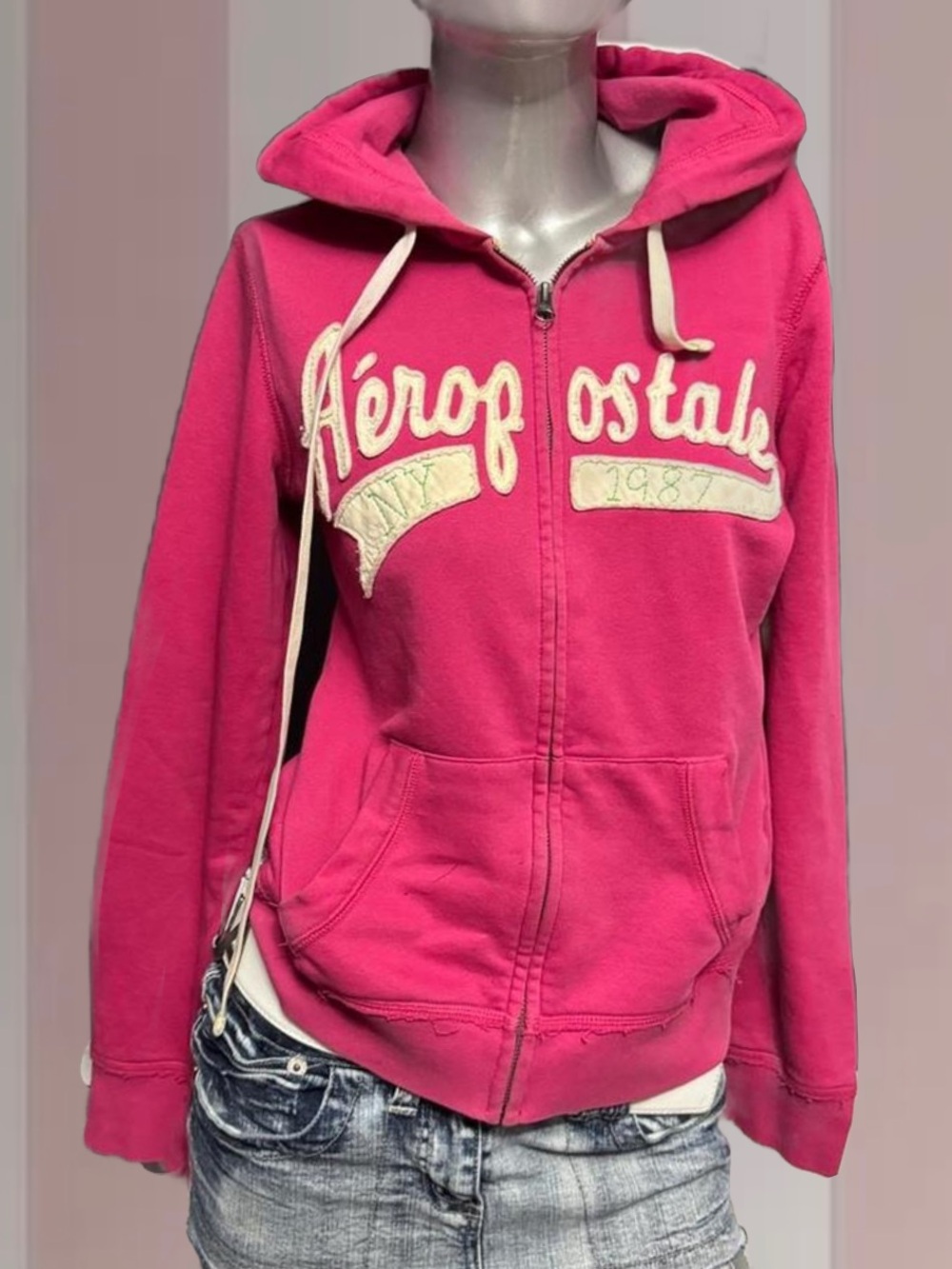 Aeropostale Y2K Pink Zip Hoodie